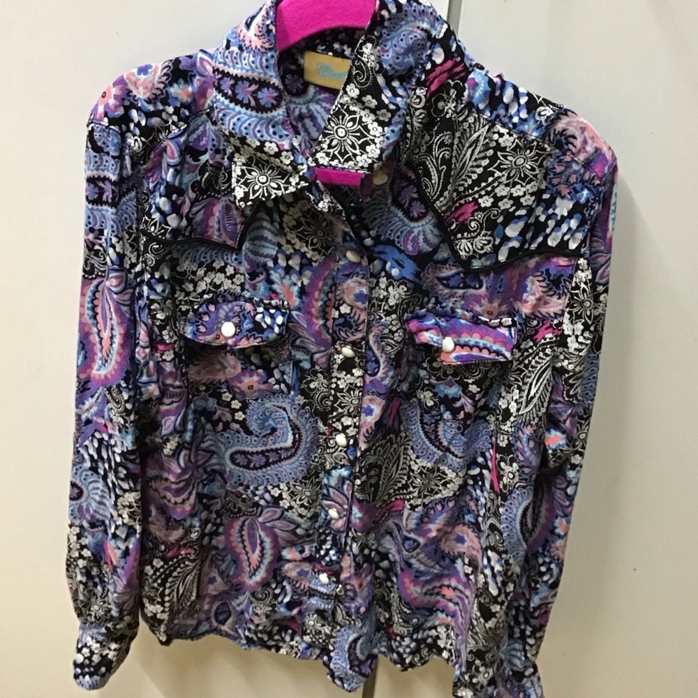 Kids Wrangler Colorful Paisley Button-Up Shirt